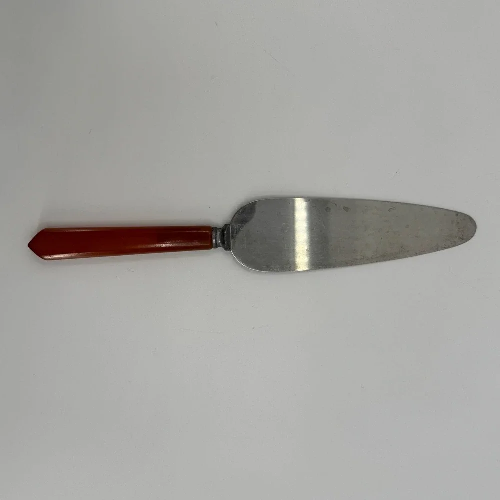 Vtg Sta-brite Cake Pie Server Stainless Steel Dessert Utensil Bakelite Handle ?